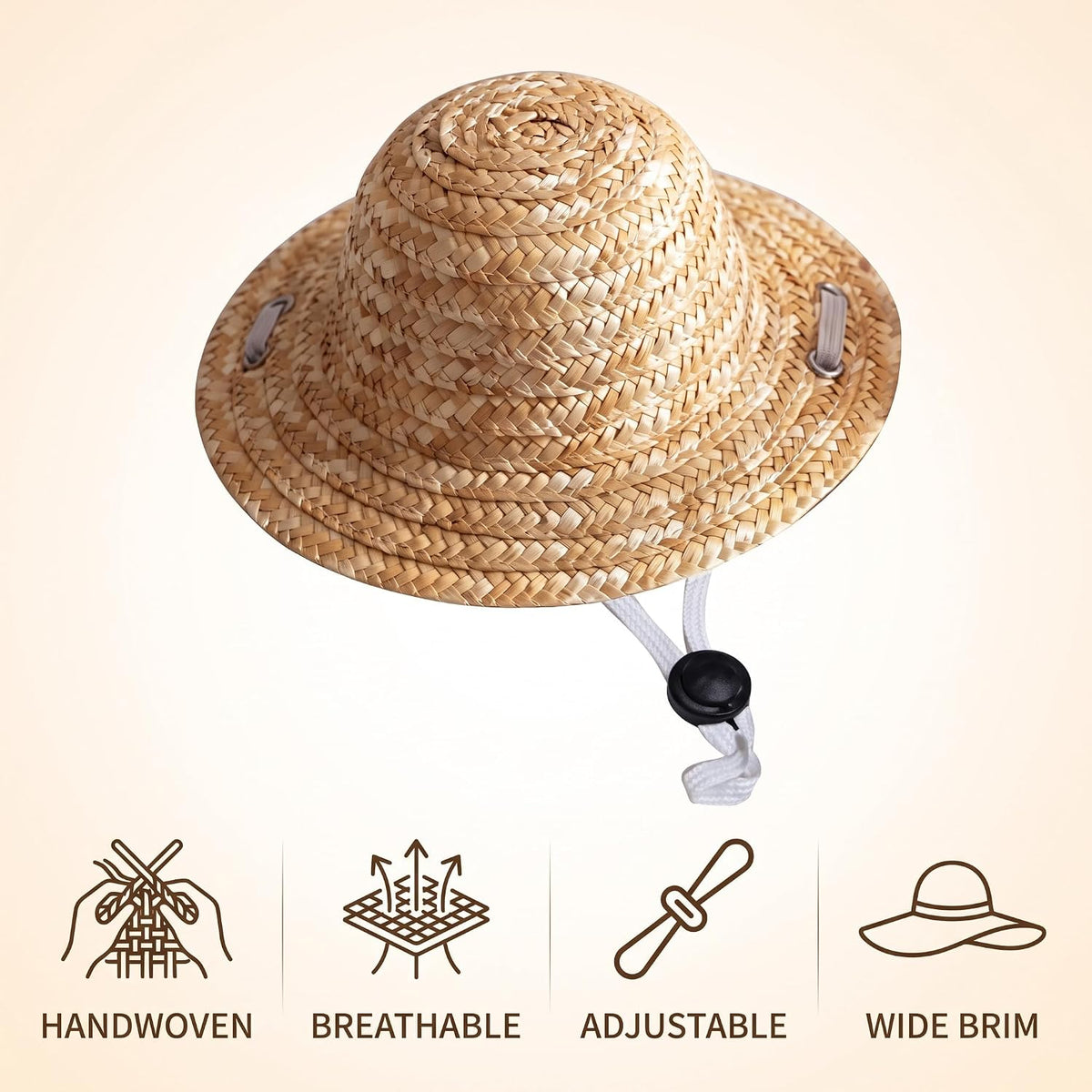 1Pc Novelty Summer Adjustable Pet Dog Outdoor Straw Hat Puppy Small Kitty Cat Sunhats Dog Hat