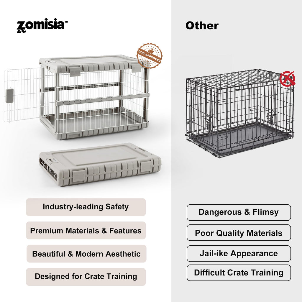 ZOMISIA 28" L Collapsible Dog Crate for Dogs, Heavy Duty Dog Kennel Indoor