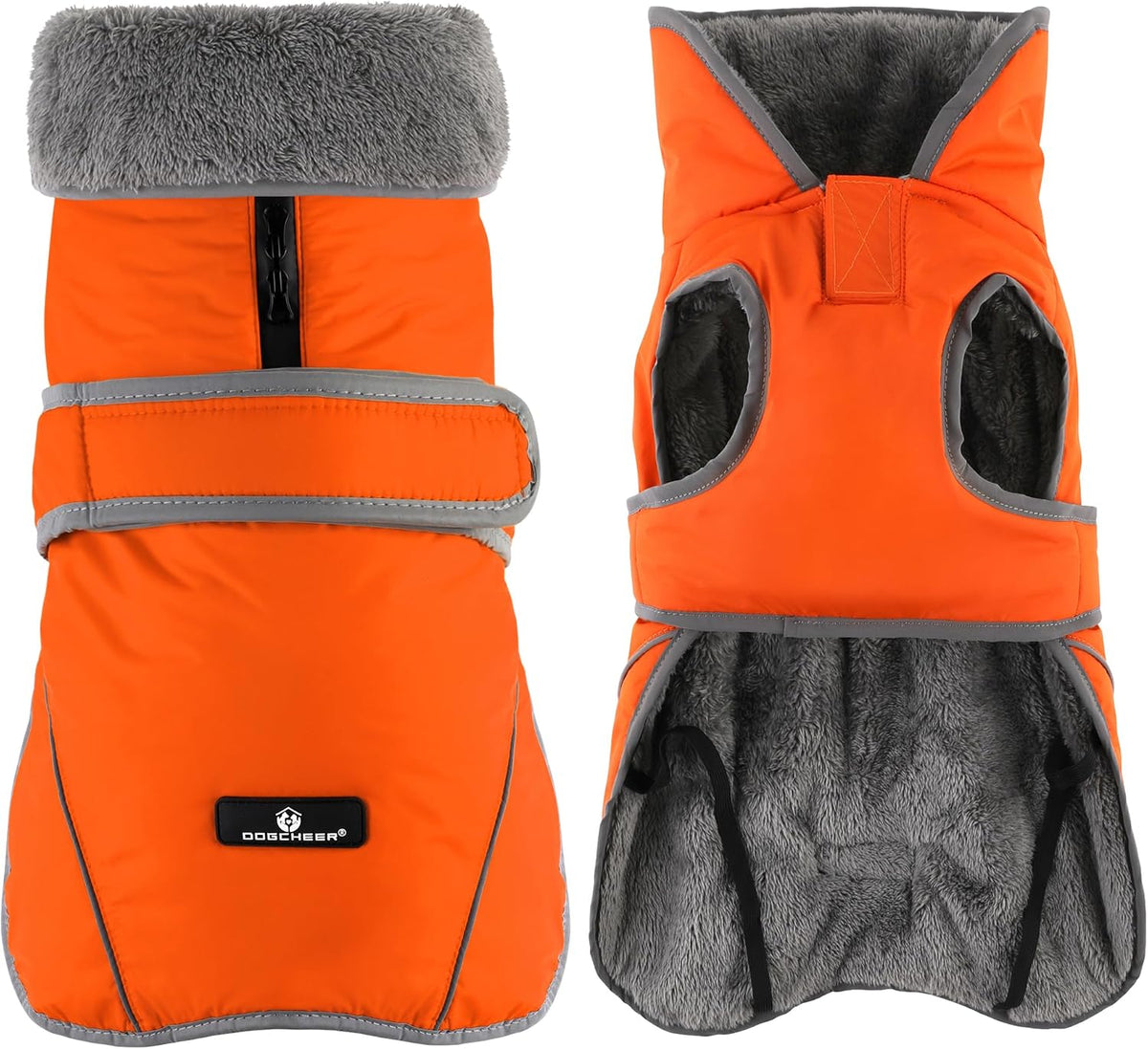Dogcheer Dog Winter Coat, Waterproof Dog Jacket with Zipper Leash Opening