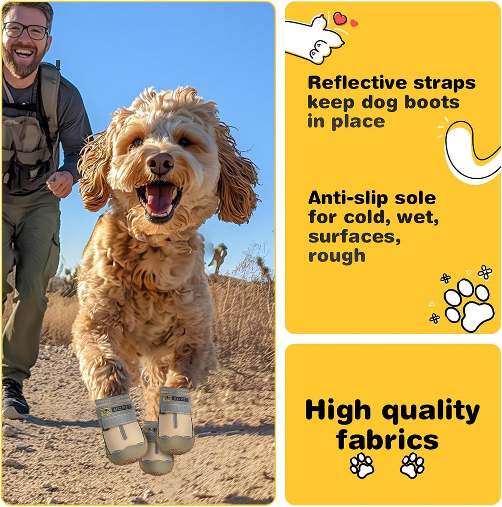 Dog Shoes for Dogs, Dog Booties for Dogs, Anti-Slip Dog Boots & Paw Protectors for Hot Pavement Winter Snow Hiking with 