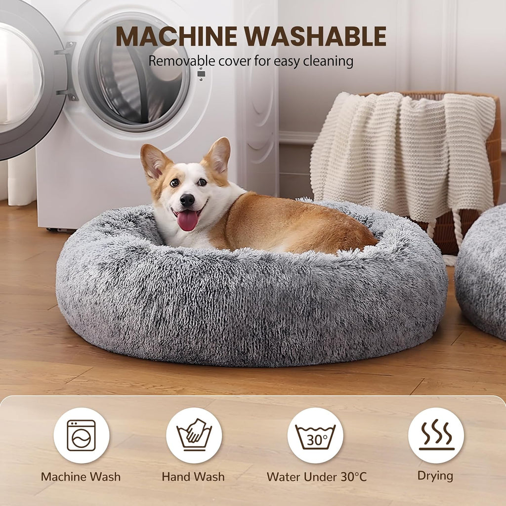 Donut Dog Bed Medium Size Dog, Round Cat Beds for Small Dogs