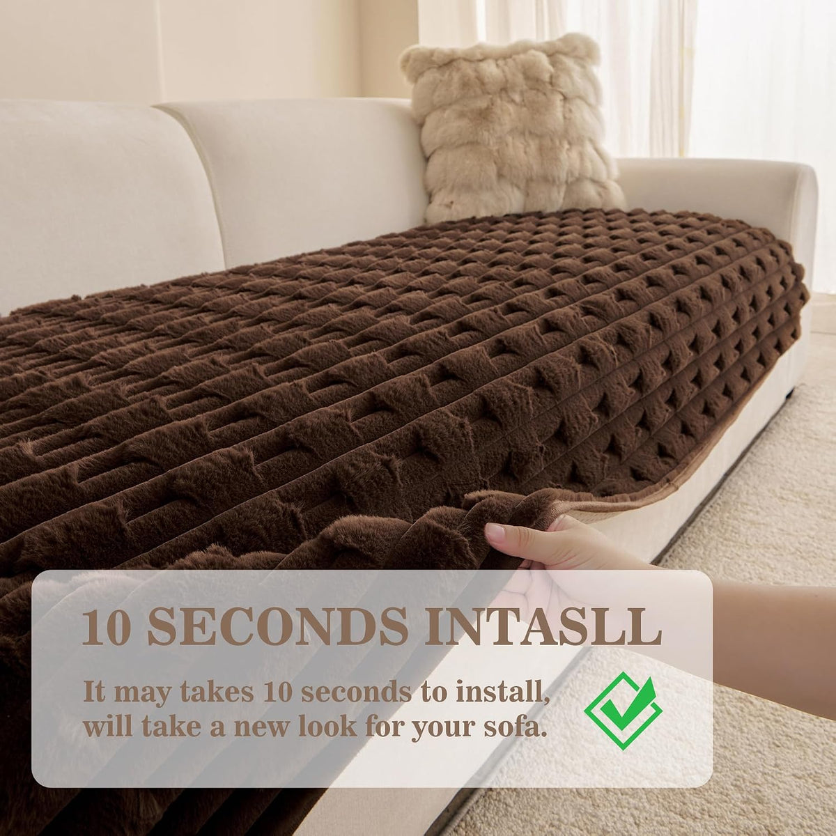 MYSKY HOME Waterproof Couch Covers for Dogs Washable, Chocolate, 35"x71"