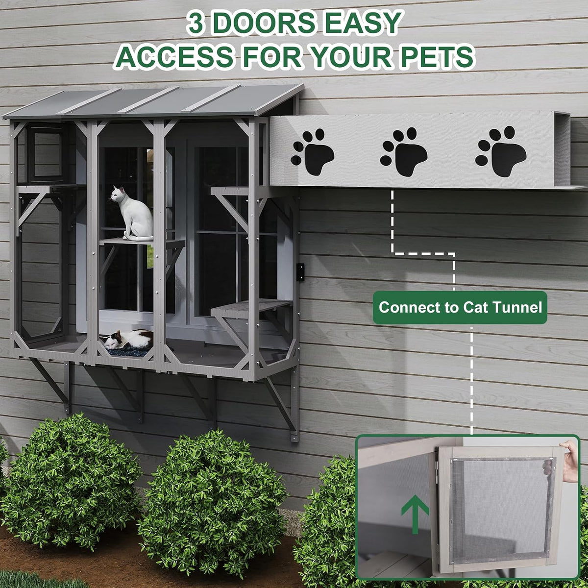 Cat Catio Expandable Window Box Enclosure for Multiple Cats