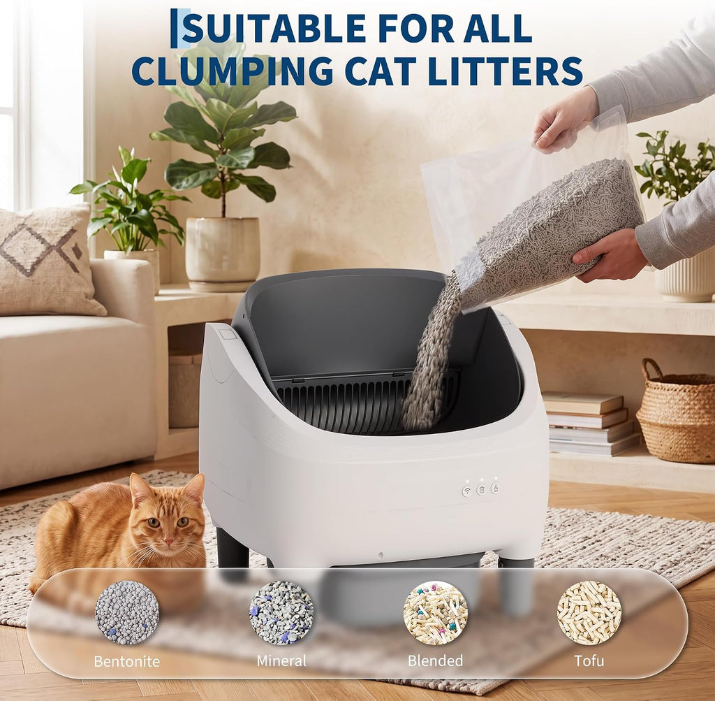 Self Cleaning Litter Box for Multiple Cats, Smart Automatic Litter Box