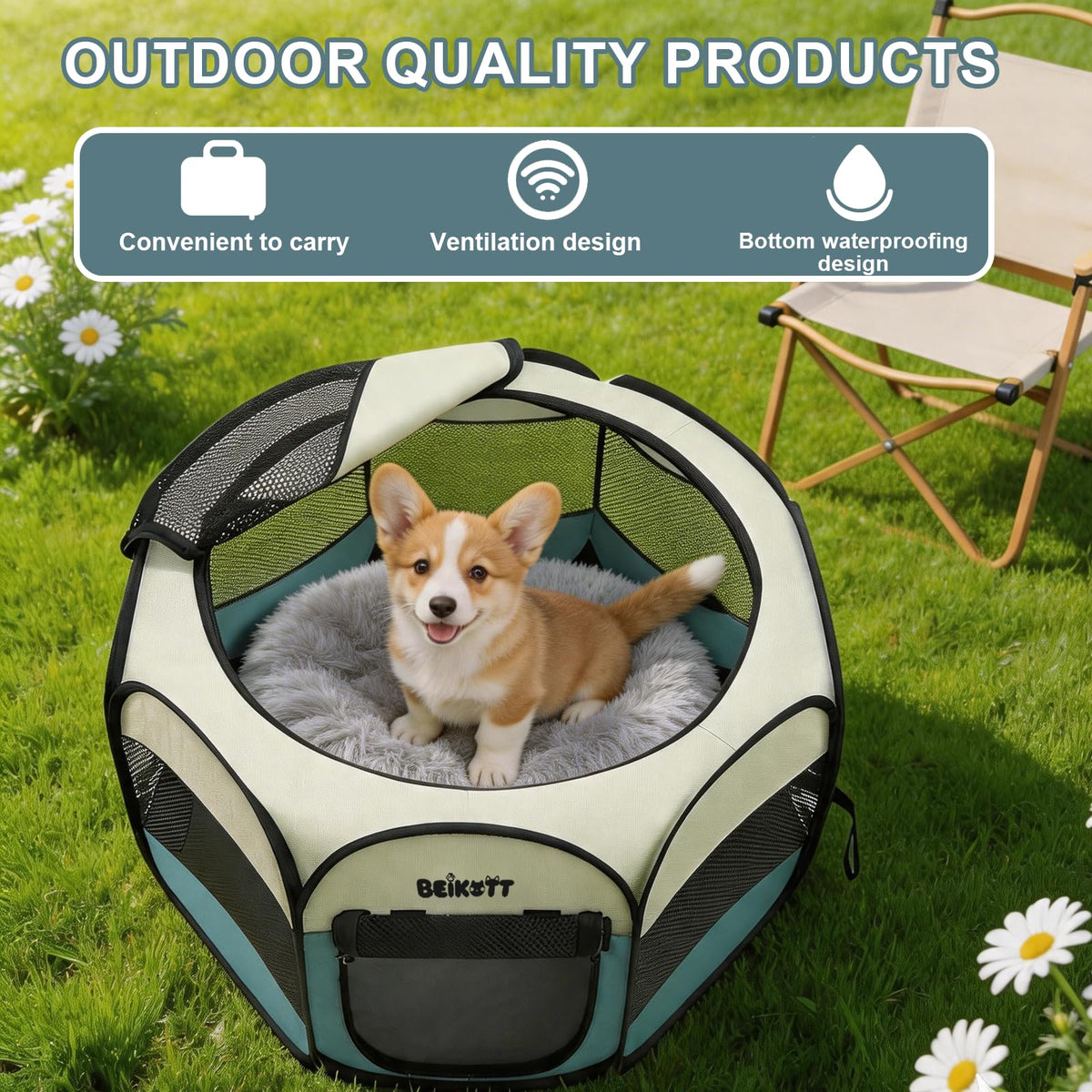 BEIKOTT Dog Cat Playpen, Puppy Pet Crate Tent Cage, Home Enclosure Kennel