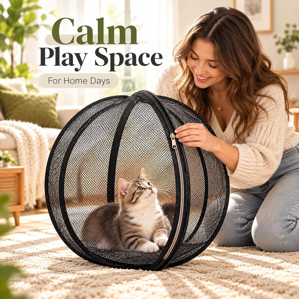 Catio Outdoor Cat Enclosure, 27" Giant Hamster Ball for Cats，Blue