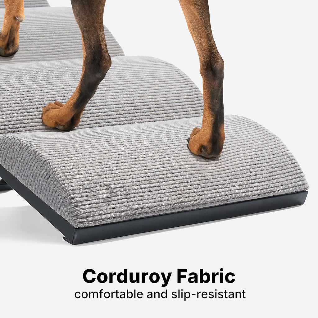 Veehoo Dog Ramp for Bed Couch Small Large Dogs, Foldable Pet Ramp 17“-23''H