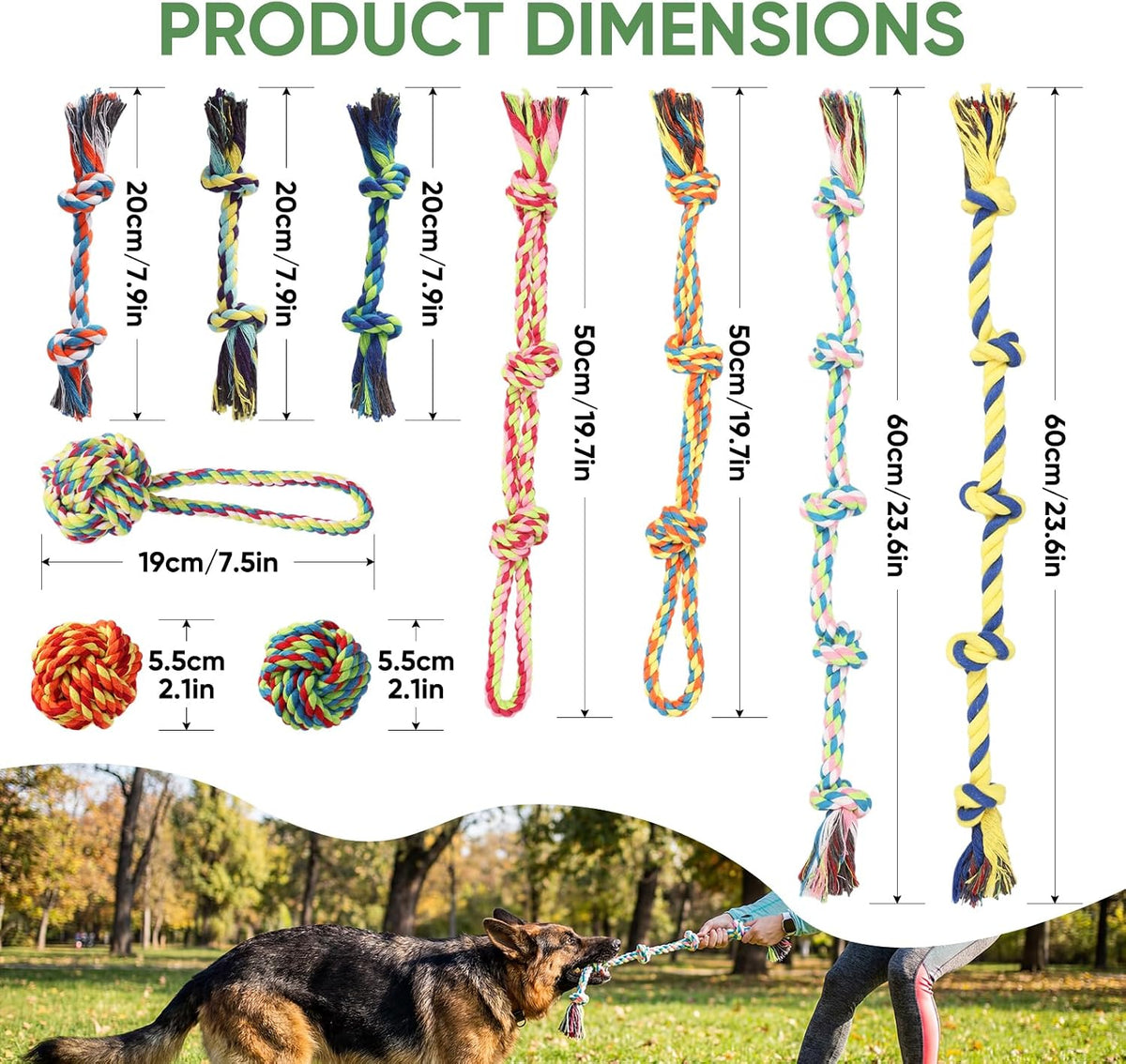 Dog Rope Toys,10 Pack Cotton Chew Tug Toys for Small Medium Dogs