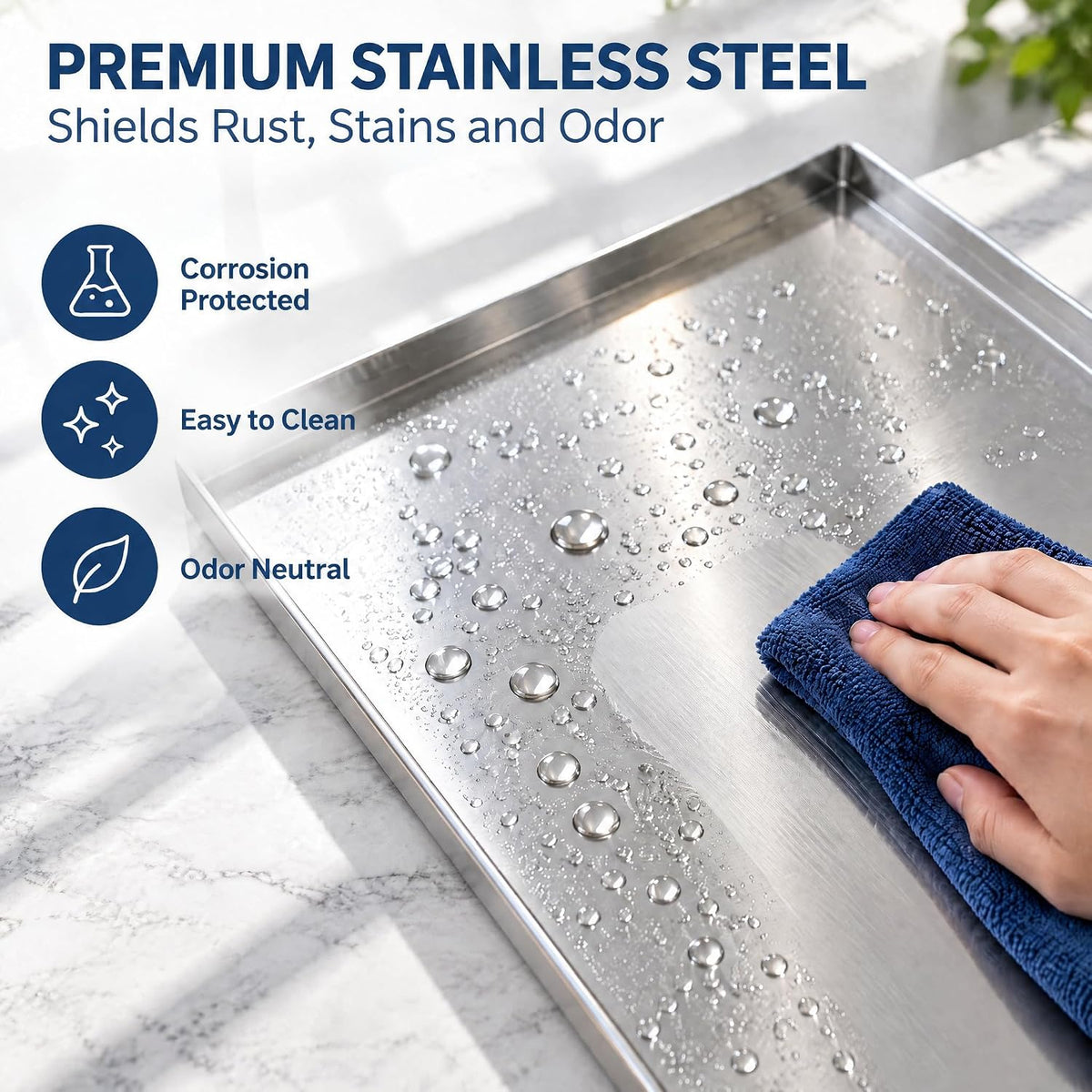 Stainless Steel Dog Crate Pan Replacement 35 inch, Chew-Proof Tray