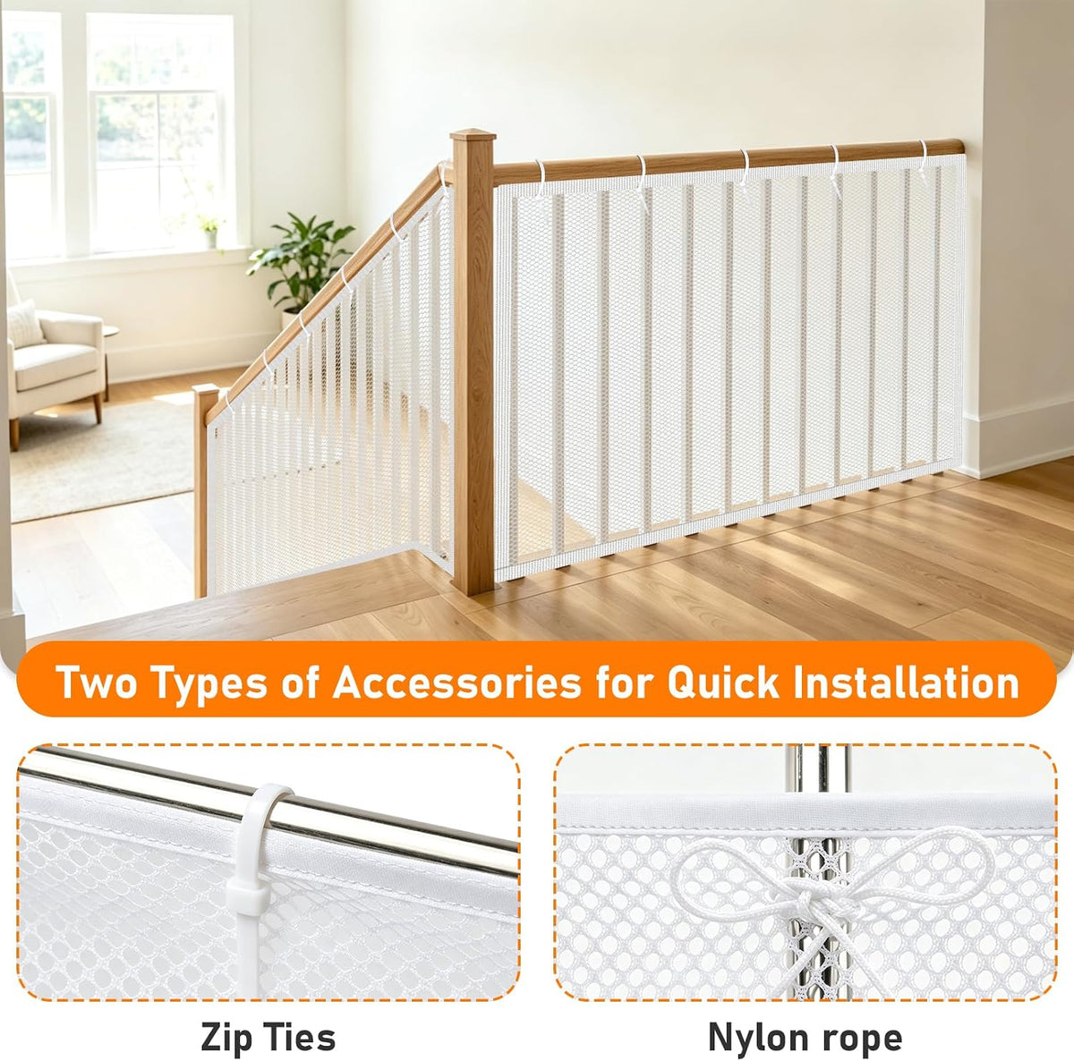 Banister Guard 15 x 3ft Balcony Net Stair Railing Cover