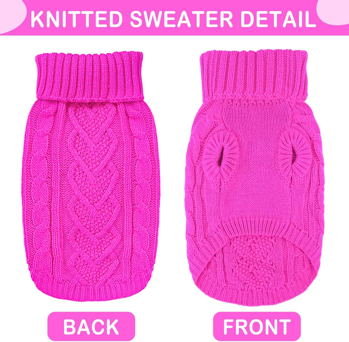 Dog Sweaters for Small Dogs Knit Small Dog Sweater Warm Winter Dog Clothes Girl Turtleneck Puppy Sweater Sleeveless Chih