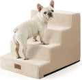 COZY KISS Dog Stairs for Small Dogs, 4 Step Pet Stairs for Beds & Couches