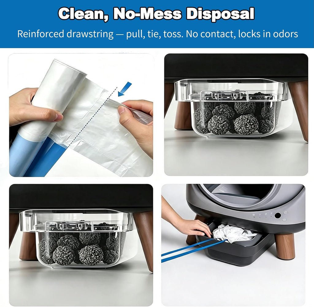 120 Count Cat Litter Box Bags|27.2" x 13"for Automatic Cat Litter Box