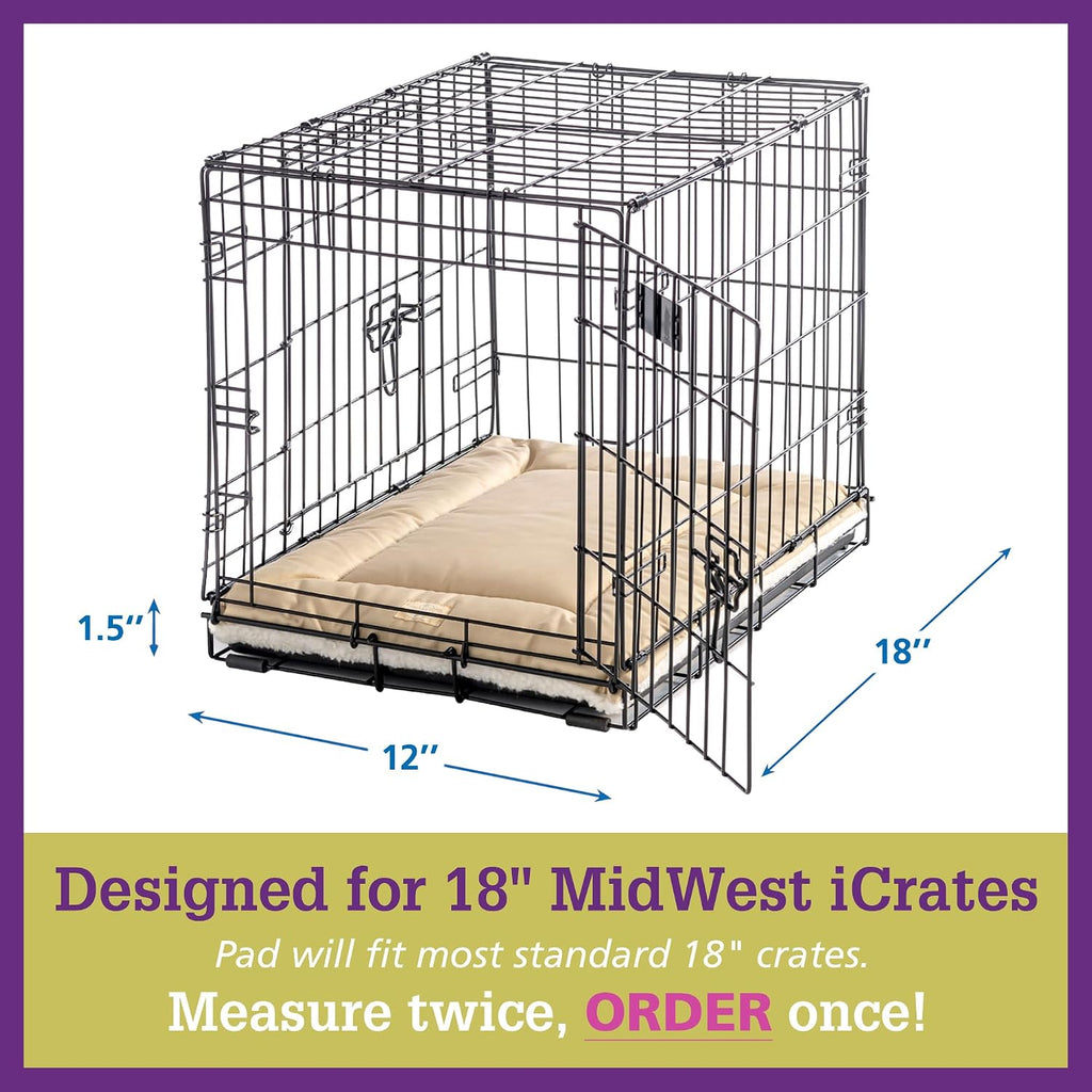 Pet Dreams Dog Crate Pad - Washable Kennel Mat, Crate Pads for Dog Cages, Non-Toxic, Flat Indoor Cat Bed, Fits iCrate 18