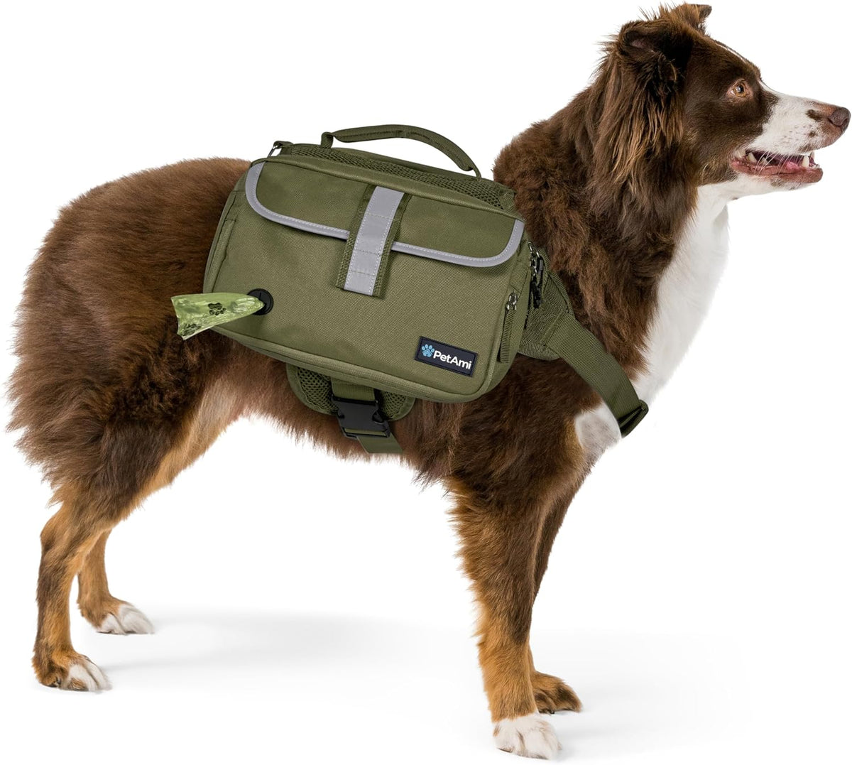 PetAmi Dog Backpack for Medium Large Dogs, Hiking Saddle Bag, Orange