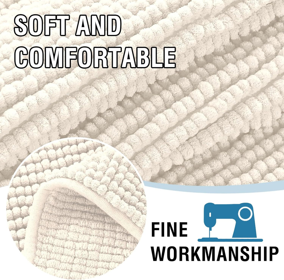 H.VERSAILTEX Plush Chenille Dog Bed Cover Thick Soft Sofa Cover for 3 Cushion Couch Anti Slip Couch Cover Furniture Prot