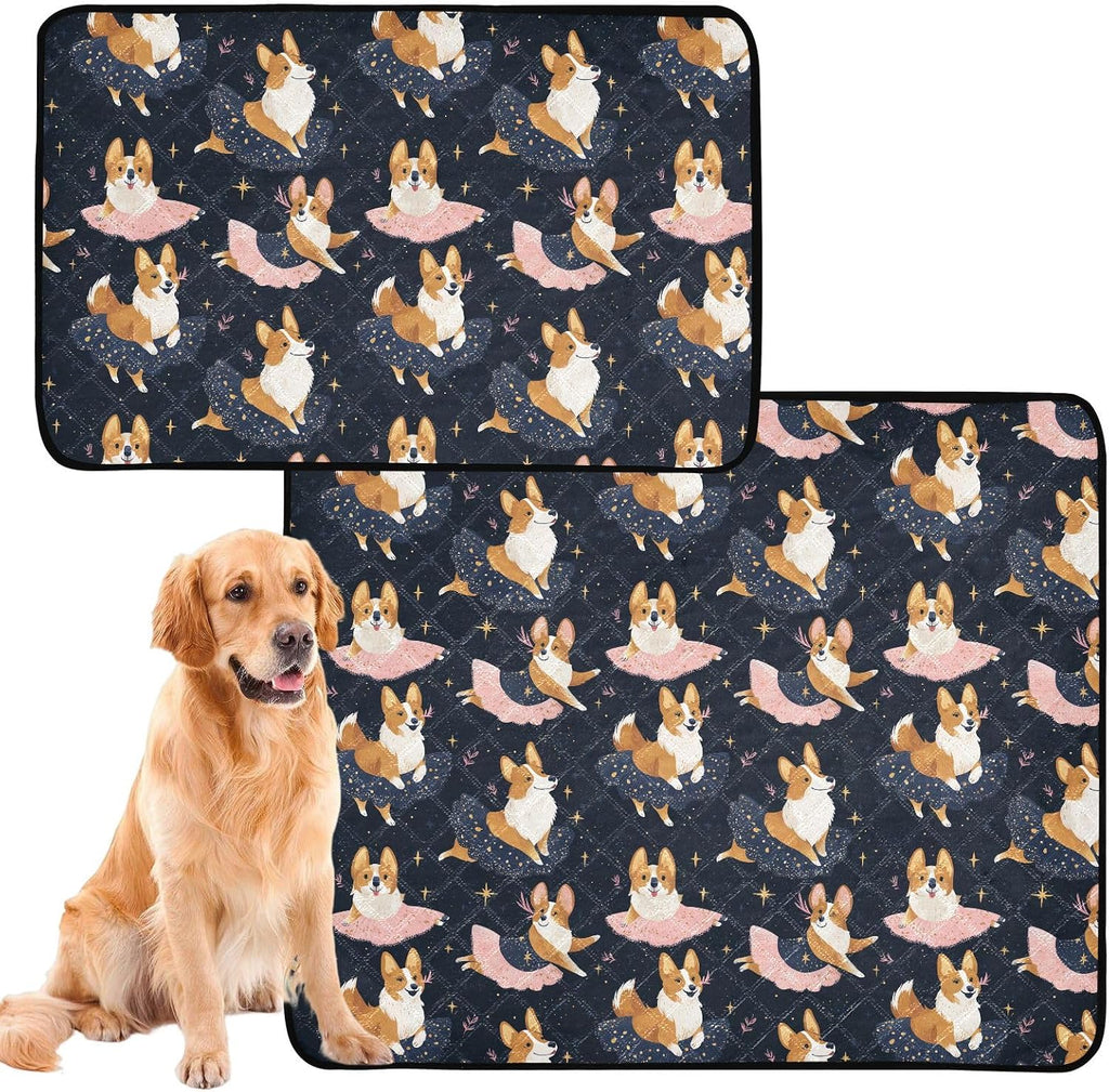 Washable Pet Pad Cute Corgi Ballet Tutus Space Mat