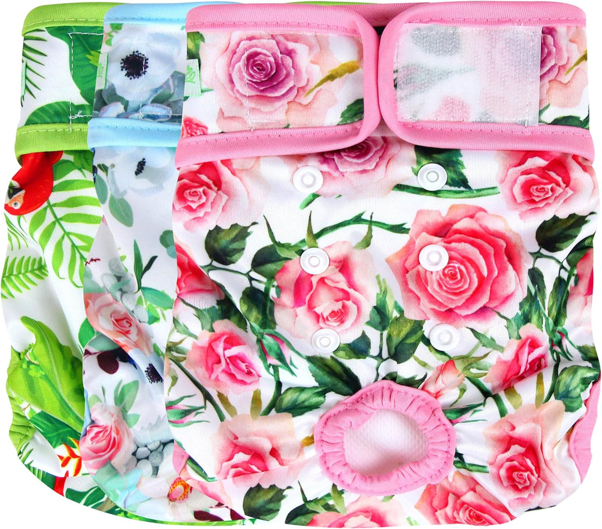 wegreeco Washable Reusable Premium Female Dog Diapers, Medium Dog Doggie Puppy & Doggy Diapers Female for Dog Waist 9.6"