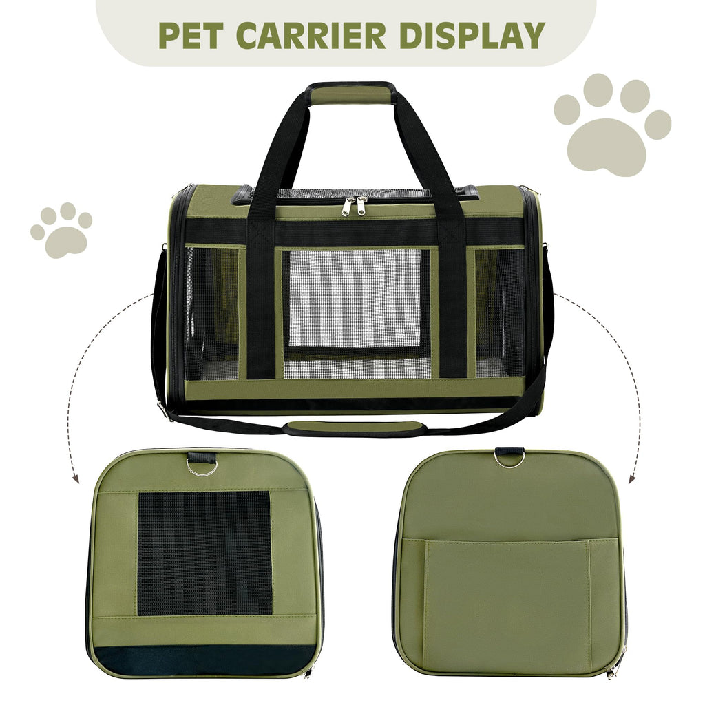 Extra-Large Cat Carrier, Soft-Sided Collapsible Pet Carrier up to 22 lbs