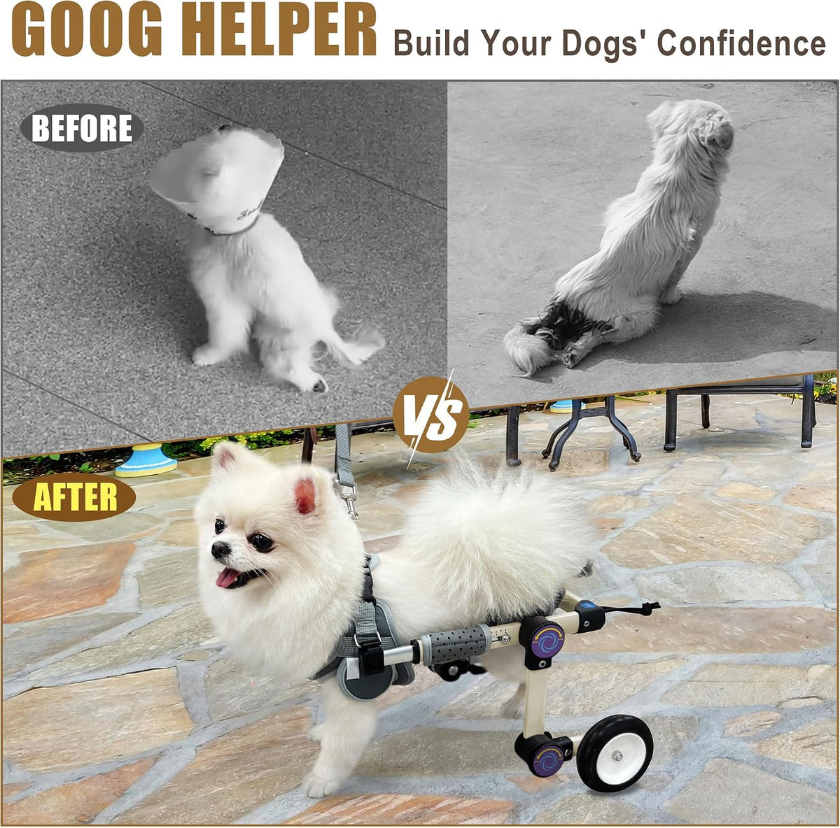 Dog Wheelchair for Back Legs, Adjustable Mobility Cart for Dog