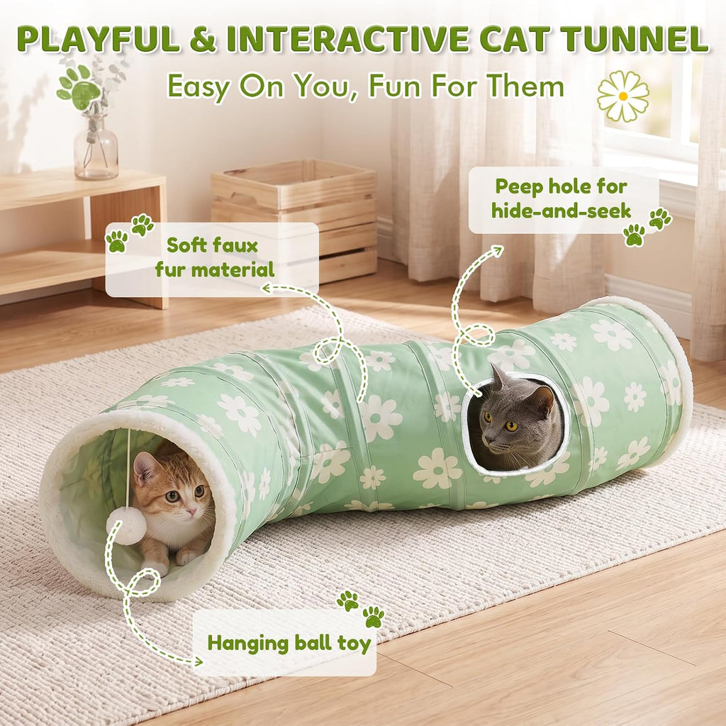 Cat Tunnels for Indoor Cats, 6-in-1 Interactive Cat Tunnel Toys for Kitten