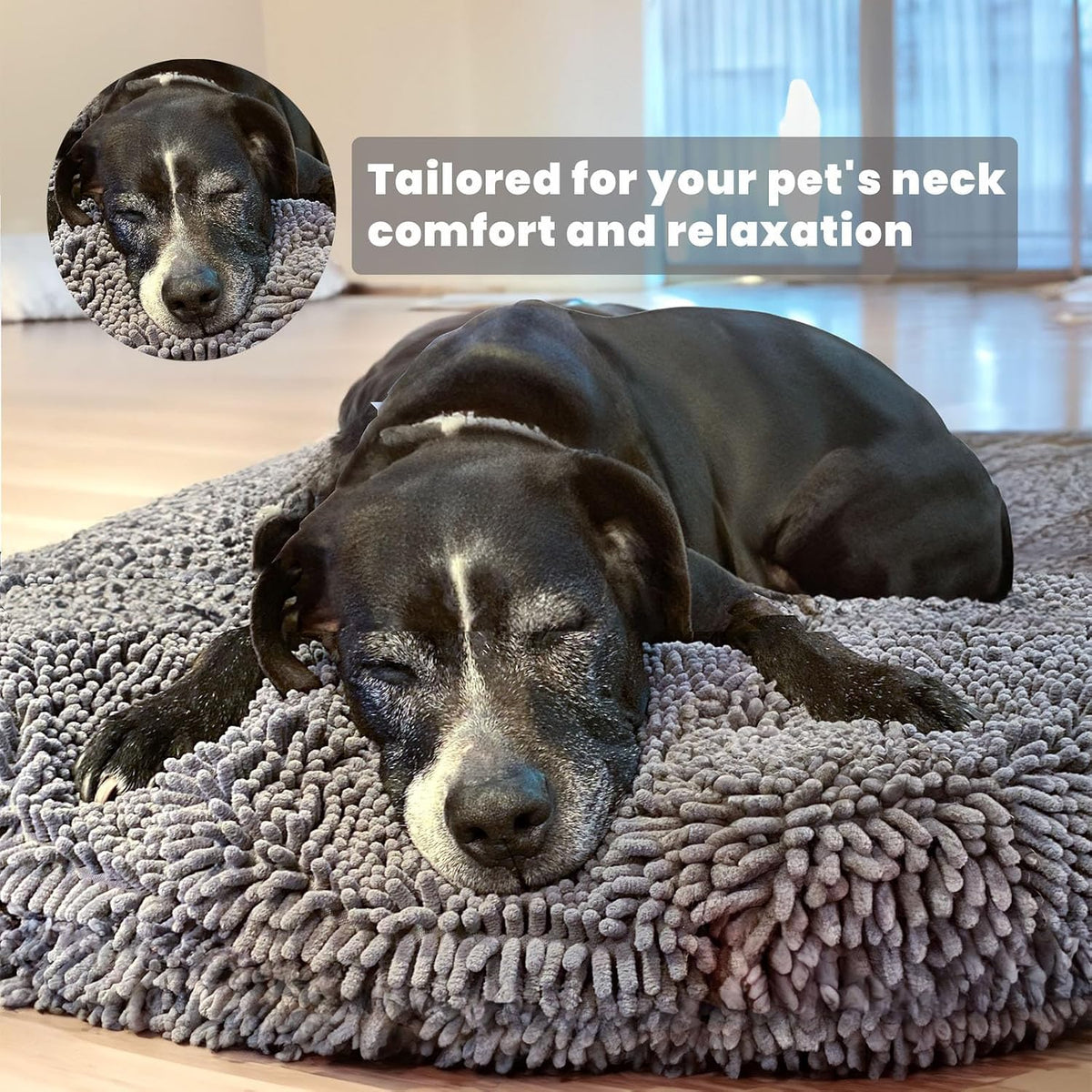 Muddy Mat® Cloud K-9 Dog Beds for Small Dogs & Cats, Soft & Relaxing Round Dog Bed, Chenille Material, Removable Cover, 
