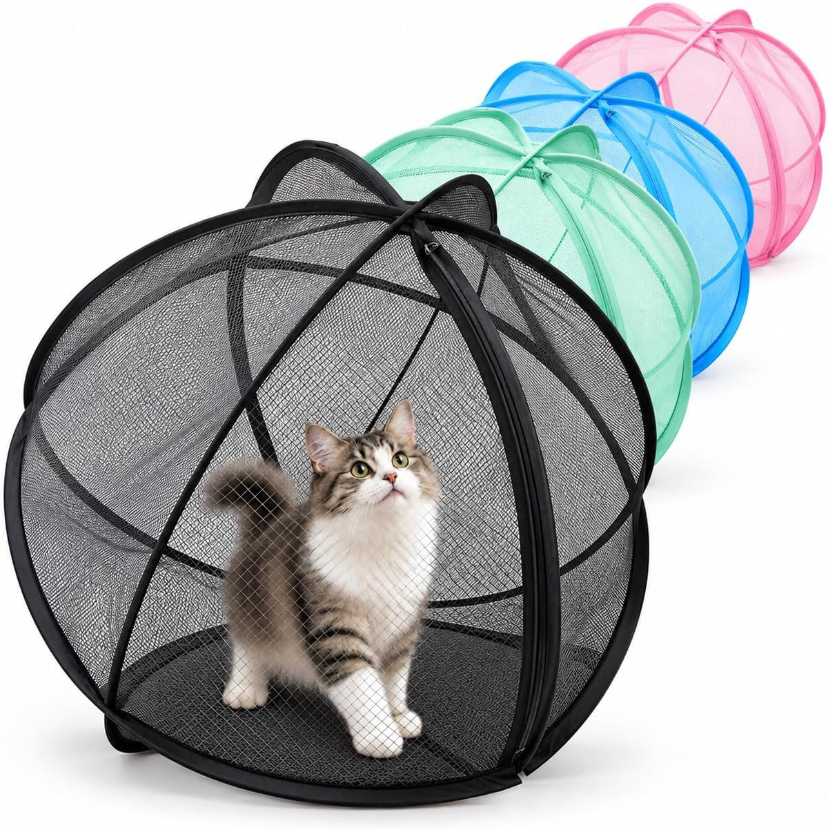 Rolling Cat Ball, Outdoor Cat Enclosure, 27" Foldable Rolling Cat Playpen