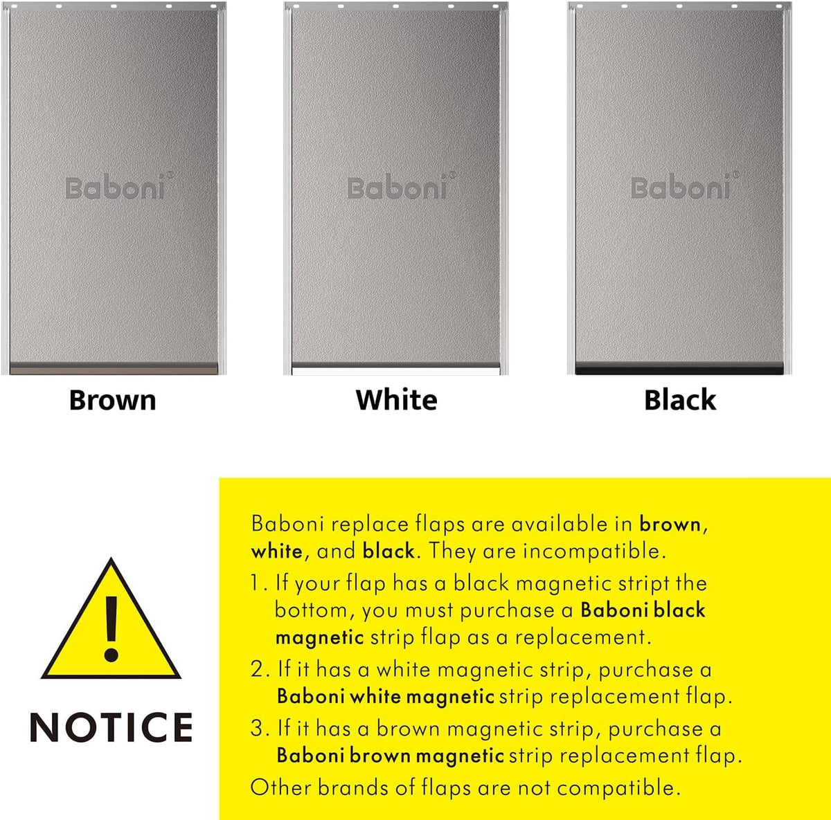 Baboni Replacement Flap for Baboni Plastic Dog Doors,Large(10 1/8 in x 16 7/8 in)
