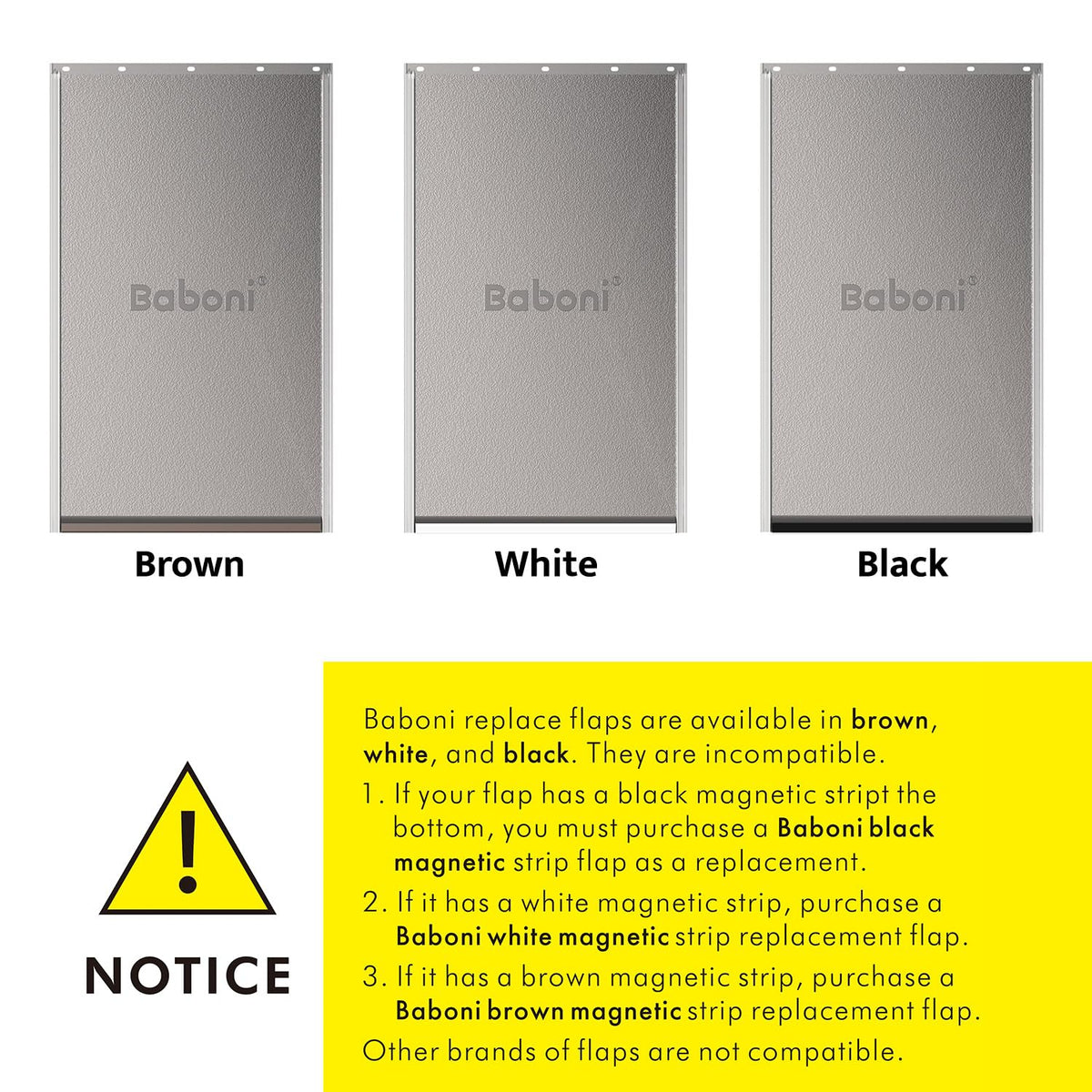 Baboni Replacement Flap for Dog and Cat Doors Including Screws, Large(10 1/8 in x 16 7/8 in)
