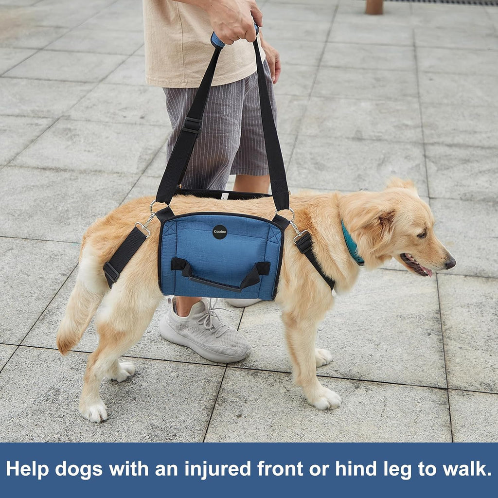 COODEO Dog Carry Sling, Emergency Backpack Pet Legs Support & Rehabilitation Dog Lift Harness for Nail Trimming, Dog Car