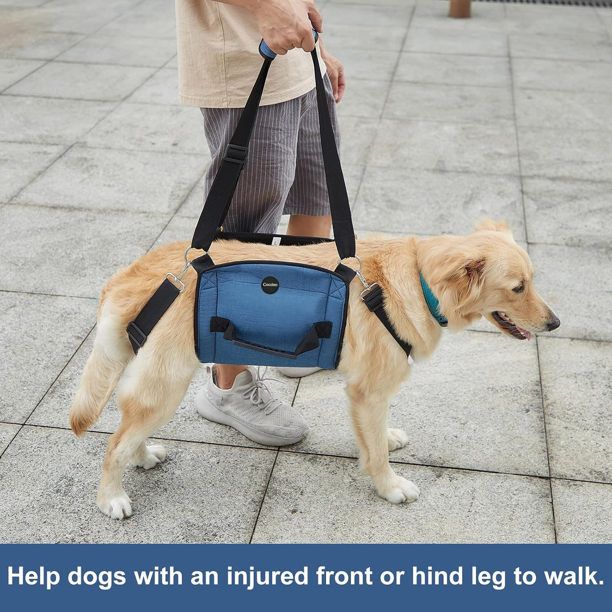 COODEO Dog Carry Sling, Emergency Backpack Pet Legs Support & Rehabilitation Dog Lift Harness for Nail Trimming, Dog Car