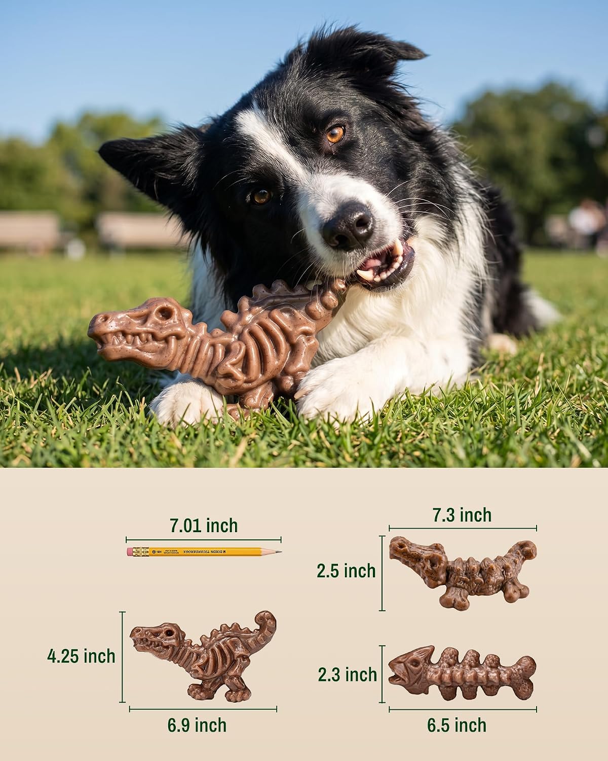 3-Pack Dog Toys for Aggressive Chewers 25-90 lbs,Bacon Flavored