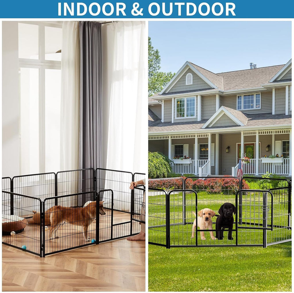 NEWBULIG Dog Playpen Indoor 8 Panels 40 Inch, Metal Outdoor Dog Fence Pen