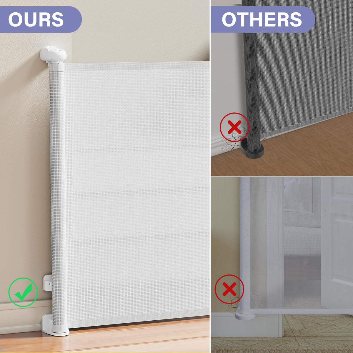 PRObebi Retractable Baby Gates for Stairs & Doorways, Indoor & Outdoor Use