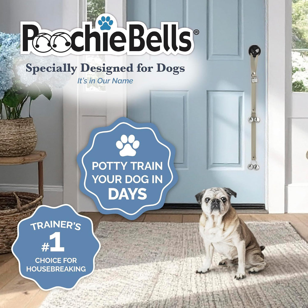 Dog Door Bells for Potty Training, Quick & Easy Puppy Potty Training Method Included, Handcrafted in USA with Loud, Paw-