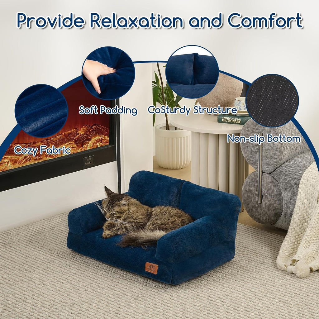 Hollypet Small Dog Large Cat Bed Puppy Couch Beds for Pets up to 25 lbs