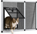 Bug-Proof Screen Cat Door for Window,Fits 30'' - 37'' Adjust Width Window