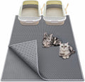 Waretary Cat Litter Mat, 36"x30", Waterproof, Scatter Control, Grey