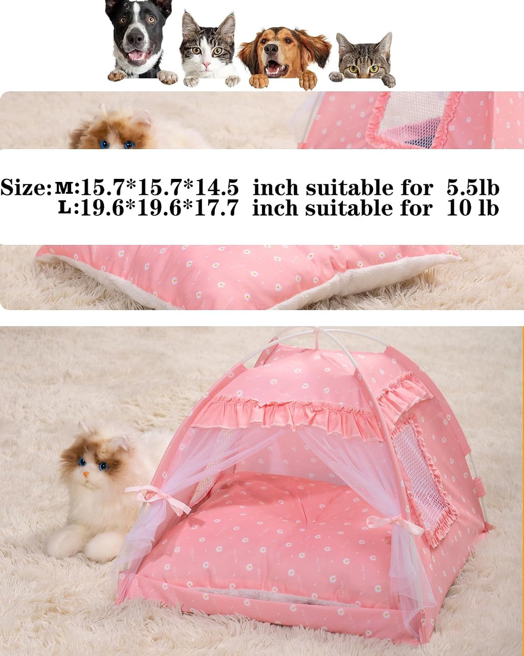 Cat Princess Bed Tent House,Kitty Cute Beds Indoor, Dog House