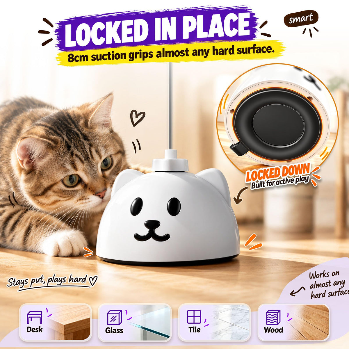 Interactive Cat Toys for Indoor Cats, 360° Automatic Spin Flying Bird Wand
