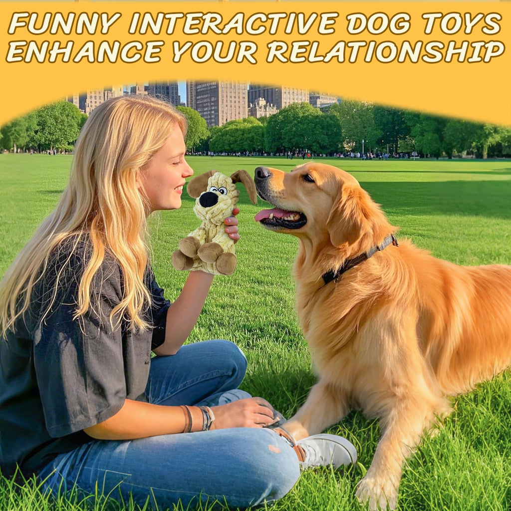 MeetYooo Squeaky Stuffed Dog Toys, Chew Dog for Large Medium Small Breeds