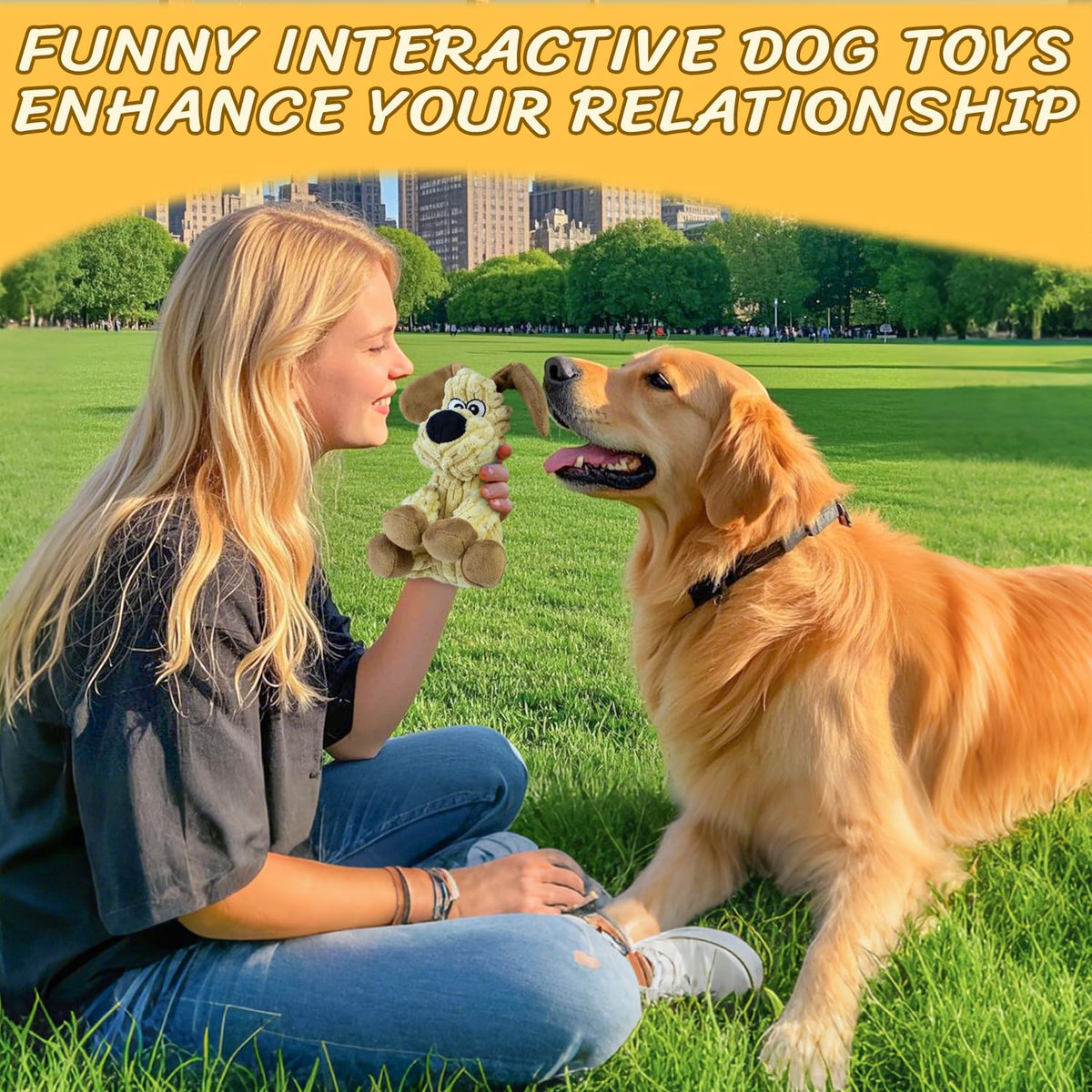 MeetYooo Squeaky Stuffed Dog Toys, Chew Dog for Large Medium Small Breeds