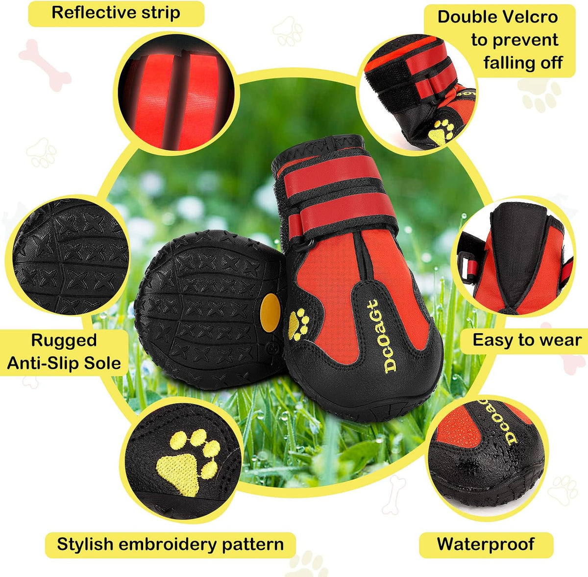DcOaGt Dog Shoes Large Size Dogs XXL,Waterproof Dog Boots Dog Booties