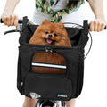 PetAmi Dog Bike Basket, Soft-sided Ventilated Pet Carrier Backpack, Black