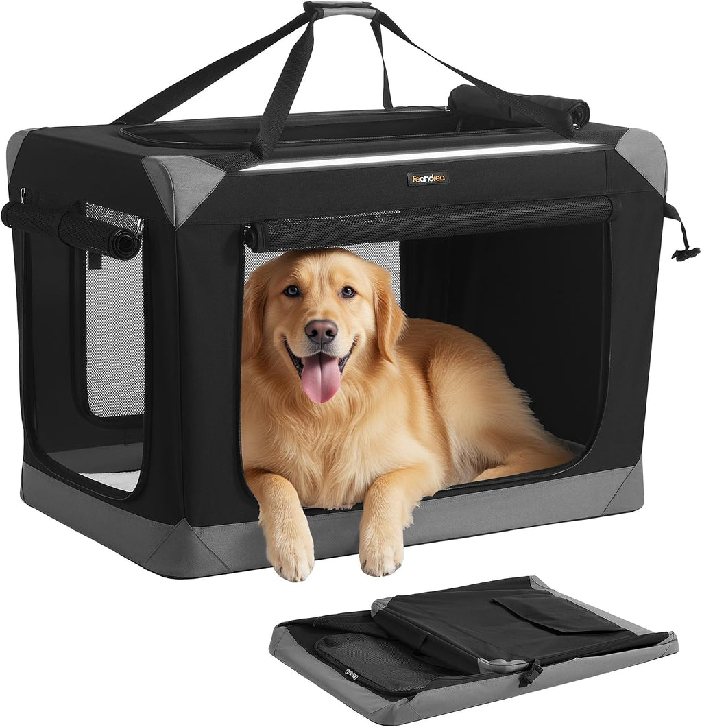 Feandrea Collapsible Dog Crate, Portable Pet Travel Crate, 48 Inches