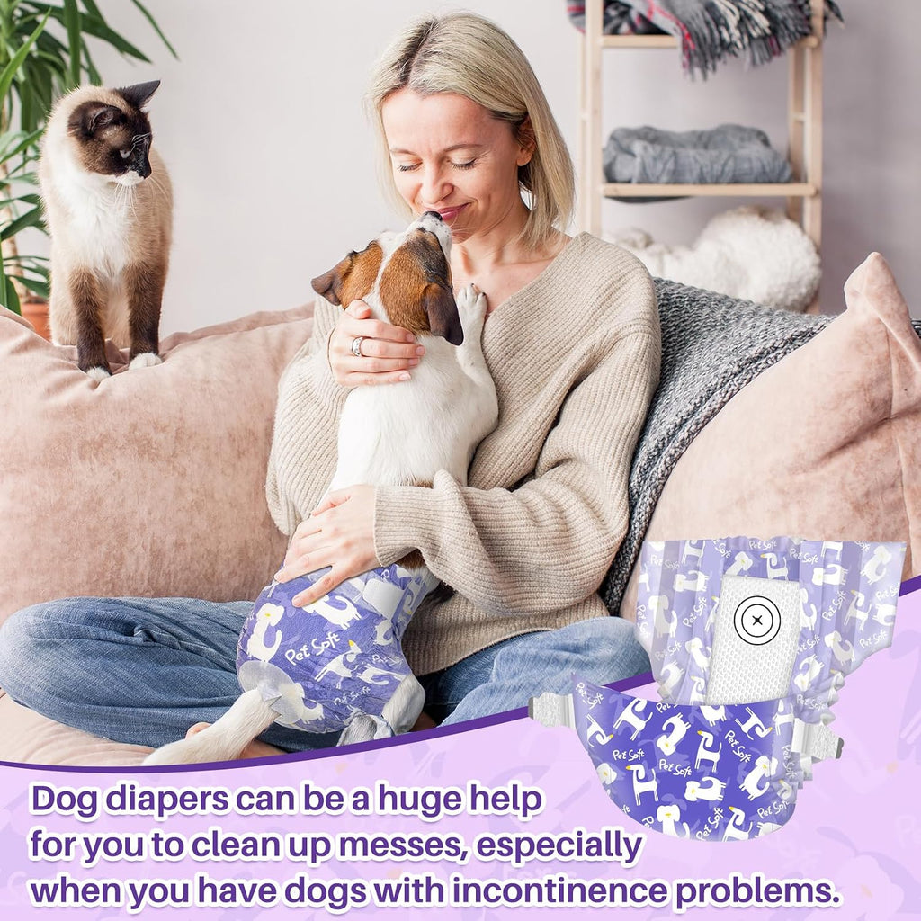 Pet Soft Disposable Dog Diapers Female with Foam Tail Hole S 24P
