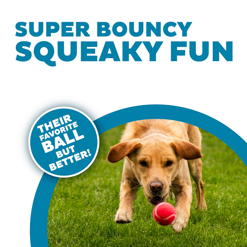 Outward Hound Squeaker Ballz Tennis Ball Dog Toy, Medium, 2.5", 4‑Pack