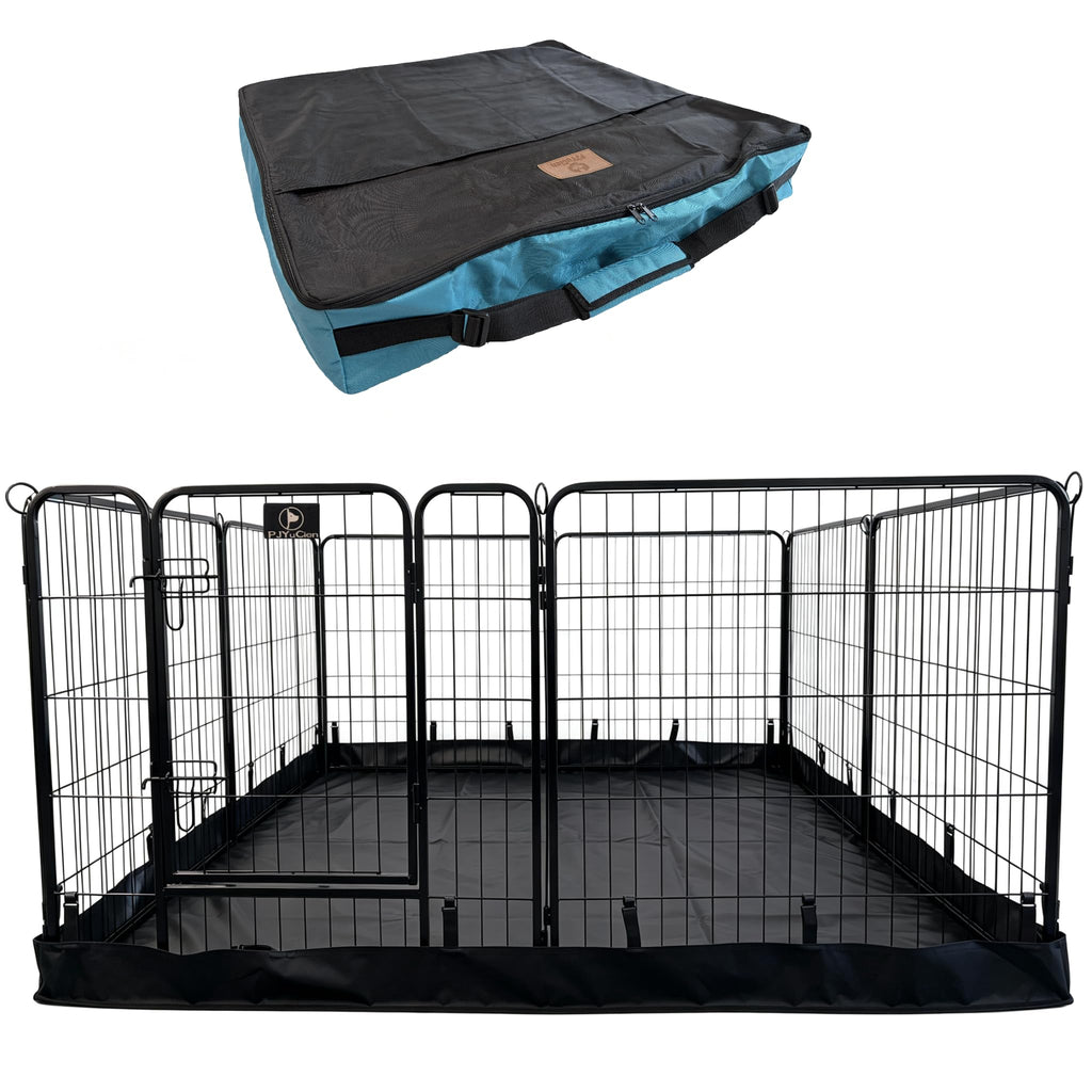 PJYuCien Puppy Playpen Plus Storage Bag with Bottom, 8 Panels 31.3" H