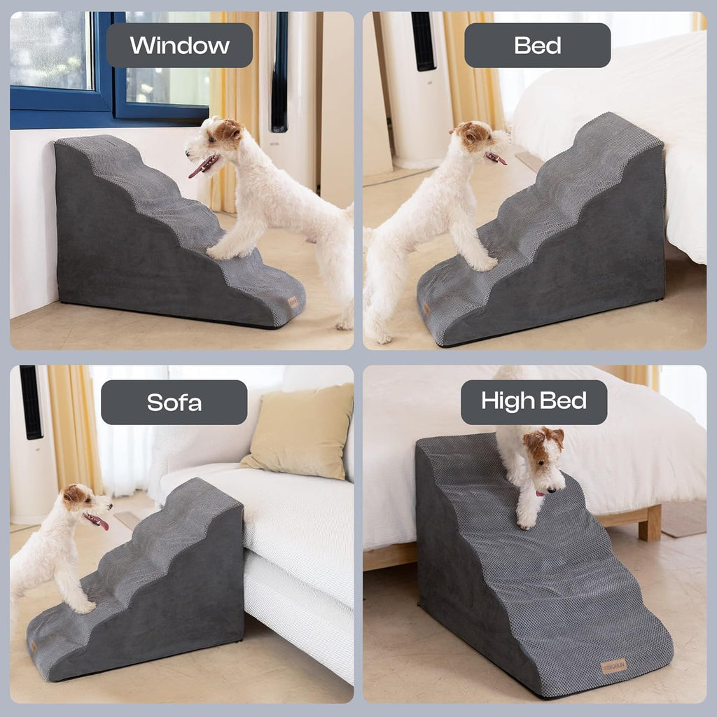 Miorun Extra Wide Dog Stairs for Large Dogs, 25"H Pet Steps for High Beds