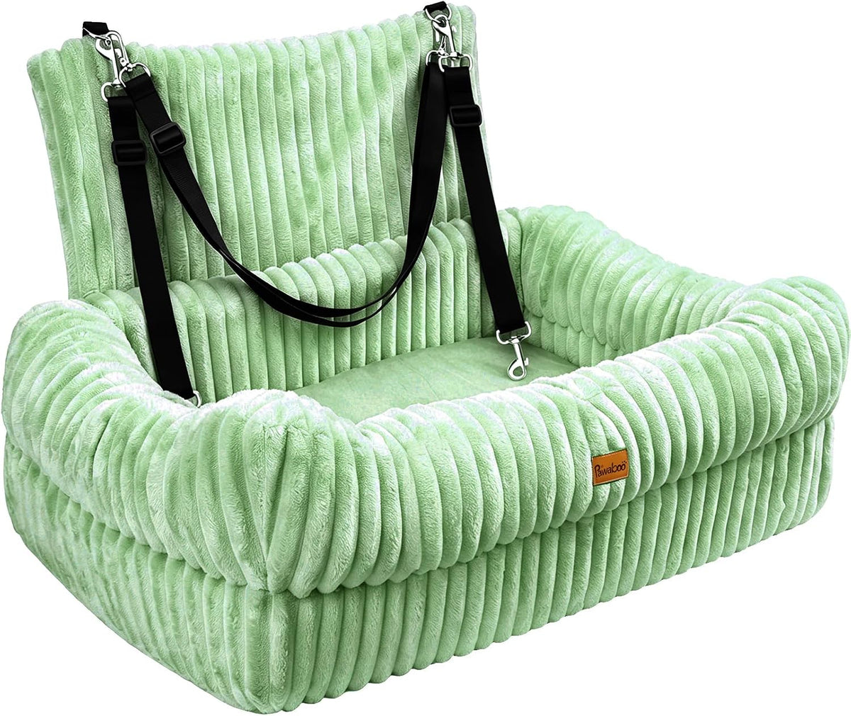Pawaboo Dog Car Seat Bed, Memory Foam Booster for Medium/Large Dogs, Gray